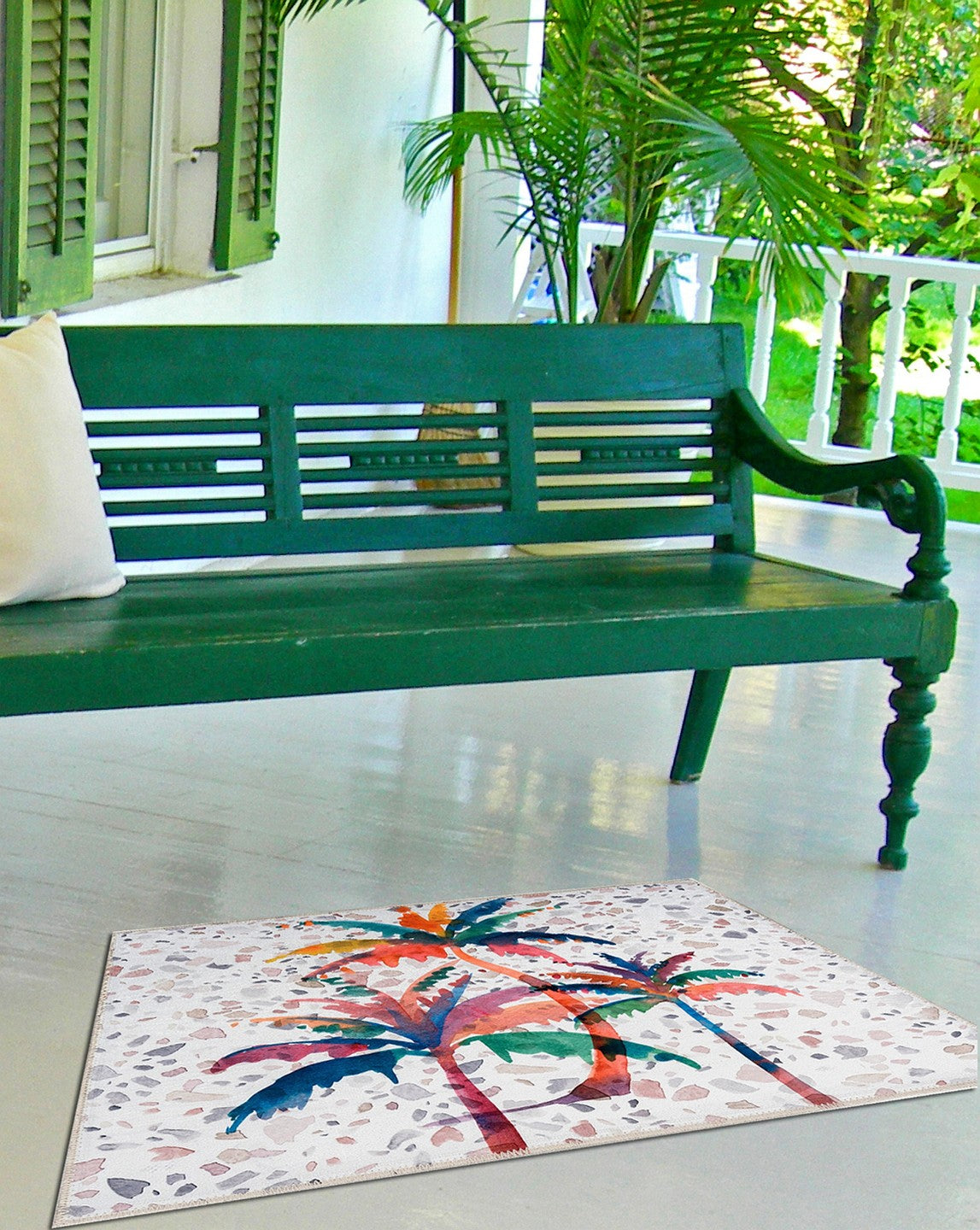 Terrazzo Palms Olivia's Home Accent Washable Rug 22" x 32"