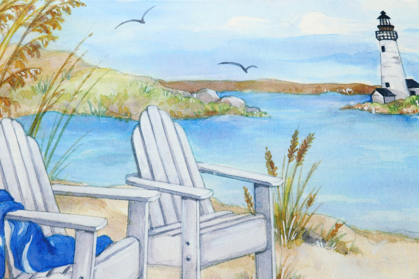 Picnic By The Lighthouse Olivia's Home Accent Washable Rug 22" x 32"