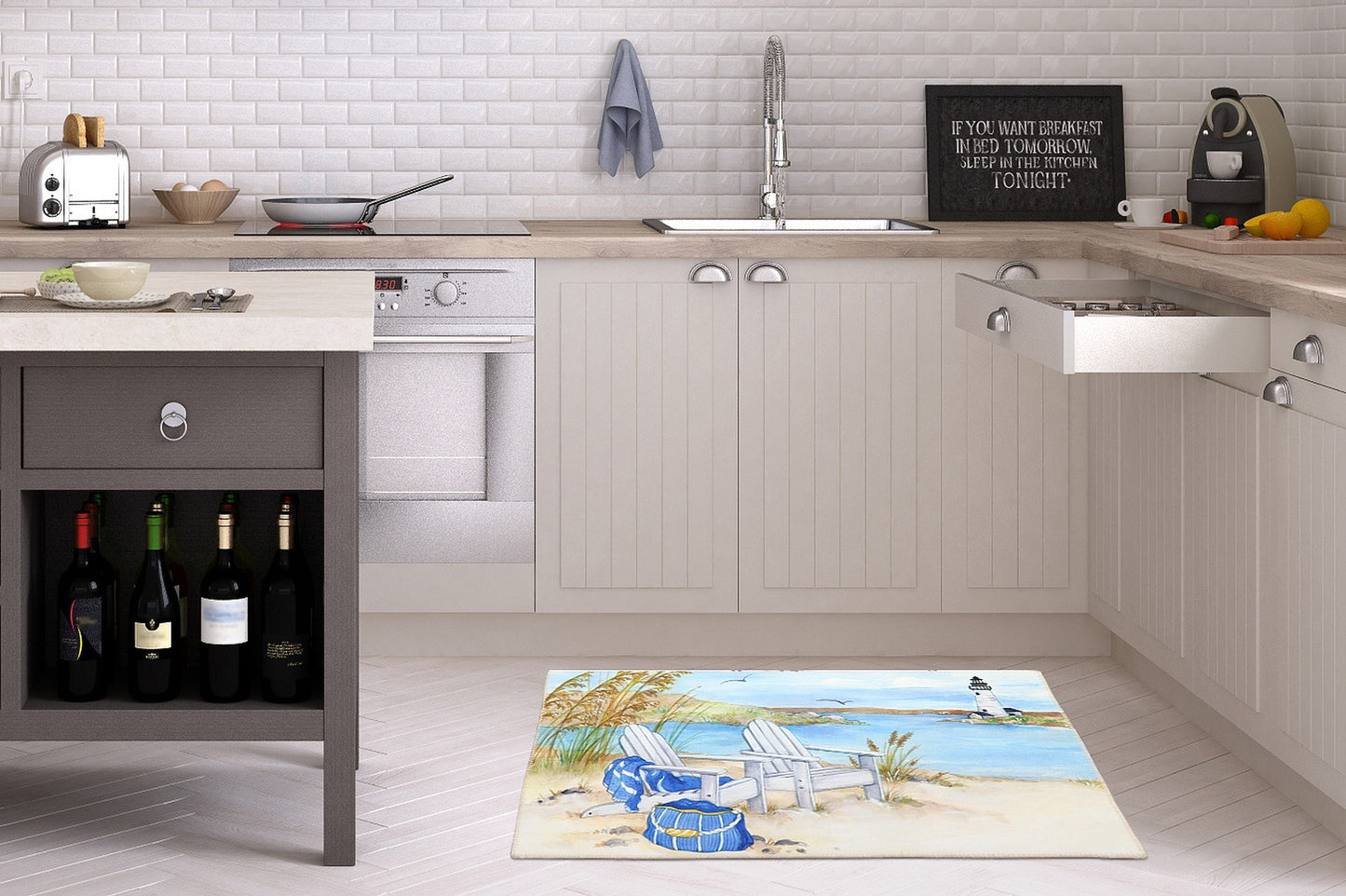 Picnic By The Lighthouse Olivia's Home Accent Washable Rug 22" x 32"