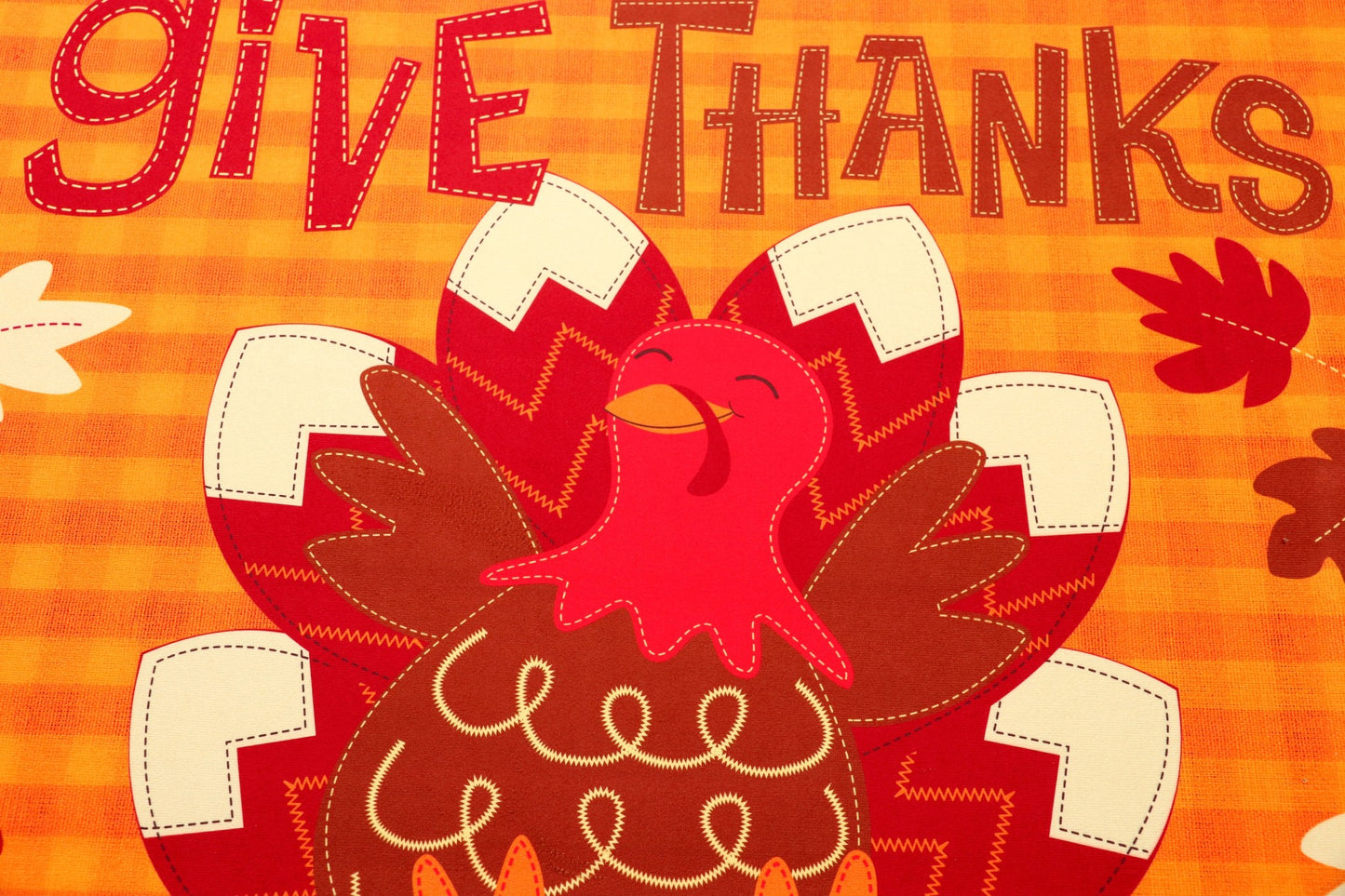 Give Thanks Olivia's Home Accent Rug w/ Turkey Thanksgiving Themed Washable Rug 22" x 32"