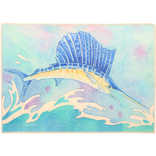 Splashing Sailfish Olivia's Home Accent Washable Rug 22" x 32"