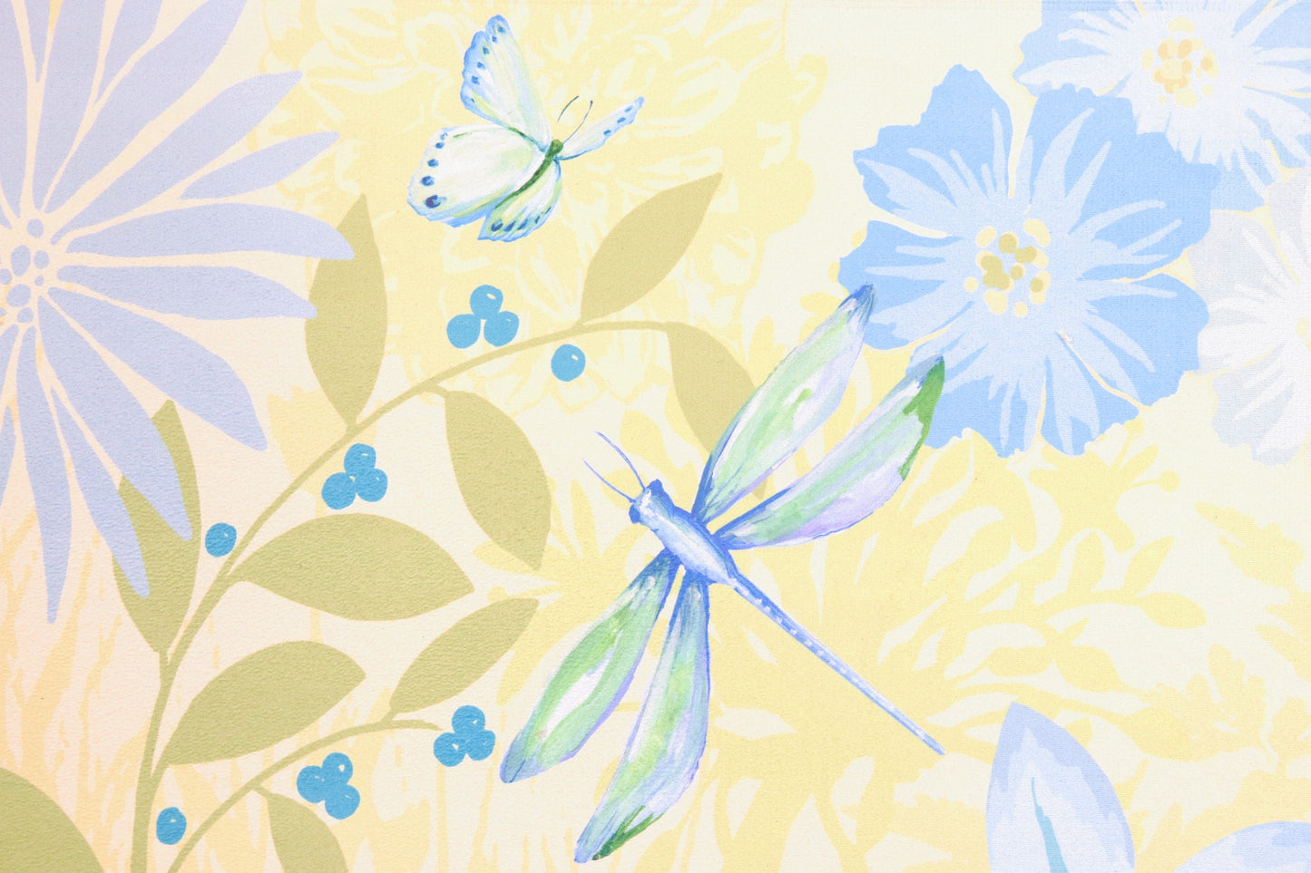 Dragonfly In Blue Garden Olivia's Home Accent Washable Rug 22" x 32"