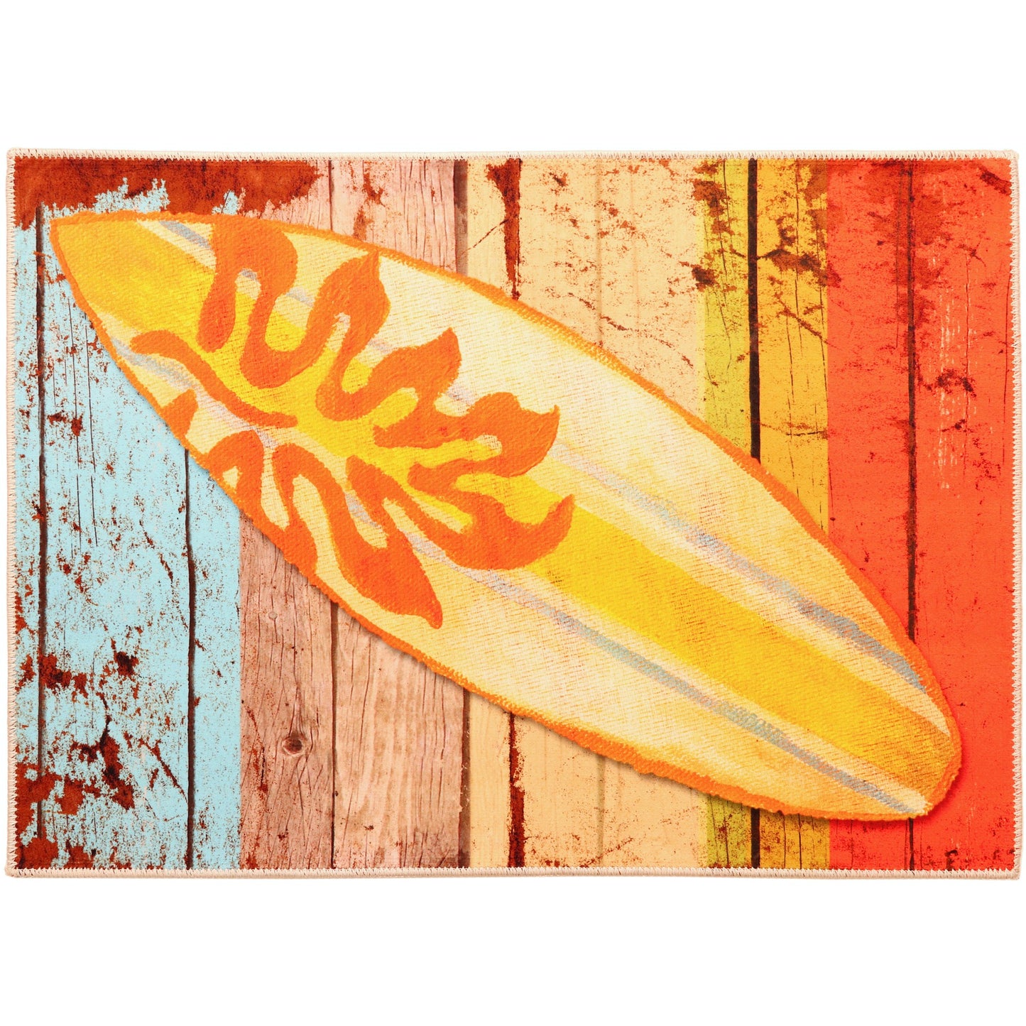 Surfboard Olivia's Home Accent Washable Rug 22" x 32"