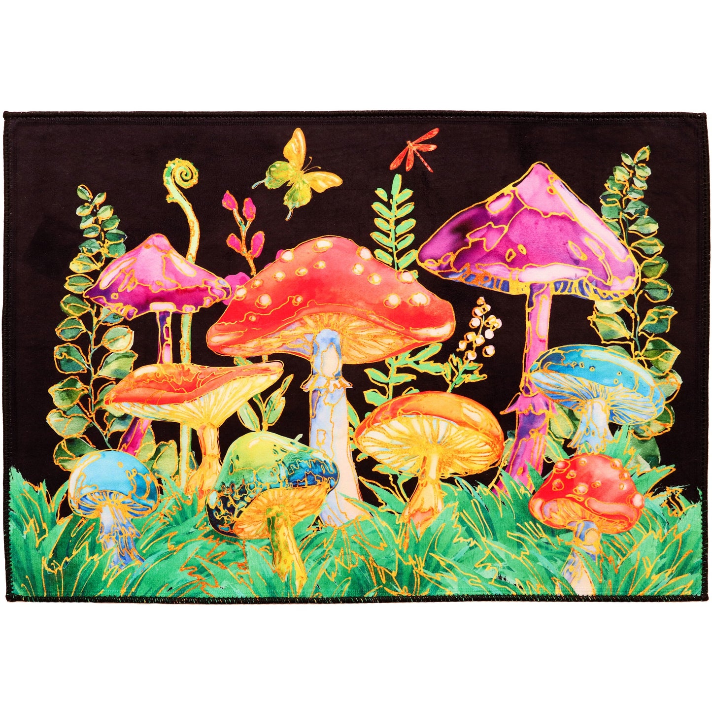 Magic Mushrooms Olivia's Home Accent Washable Rug 22" x 32"