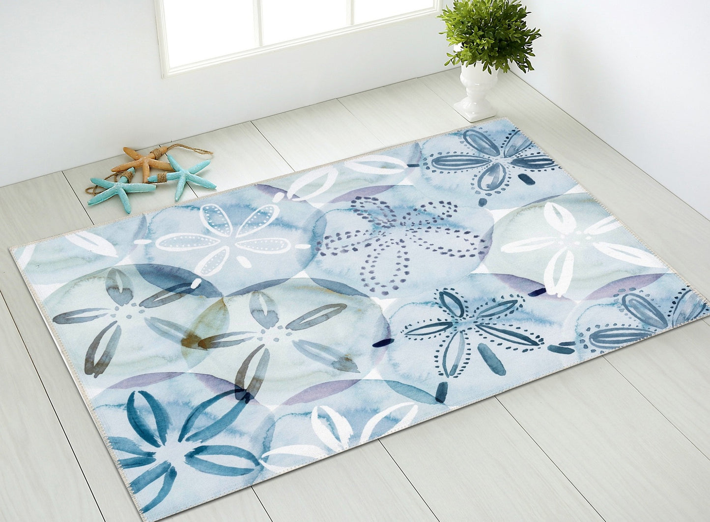 Sand Dollar Mosaic Olivia's Home Accent Washable Rug 22" x 32"