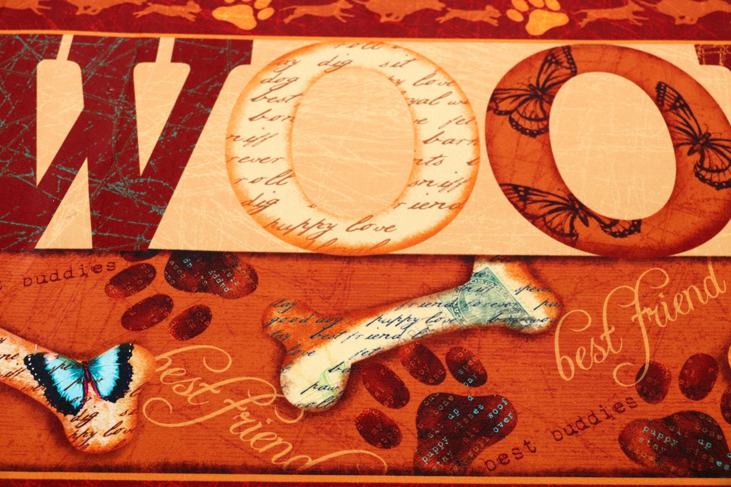 Best Friends Woof Olivia's Home Accent Rug Dog Themed Washable Rug 22" x 32"