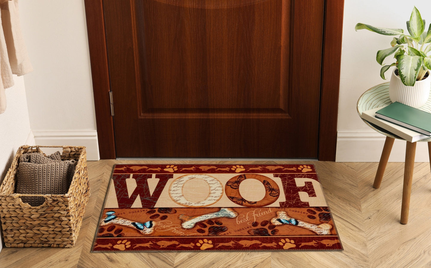 Best Friends Woof Olivia's Home Accent Rug Dog Themed Washable Rug 22" x 32"
