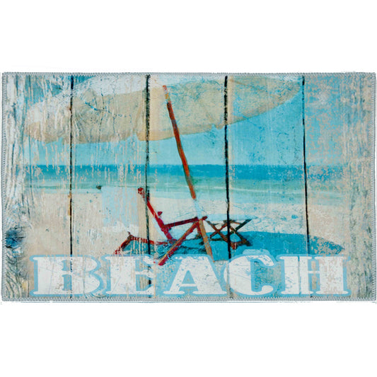 Beach Lounging Olivia's Home Accent Rug Beach Themed Washable Rug 22" x 32"