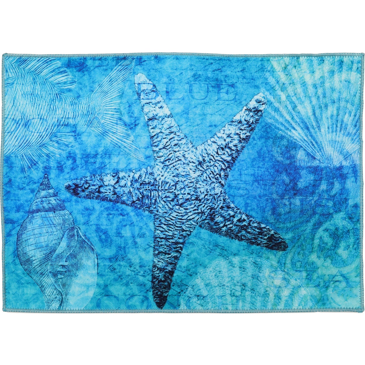 Crinkled Satin Starfish Olivia's Home Accent Washable Rug 22" x 32"