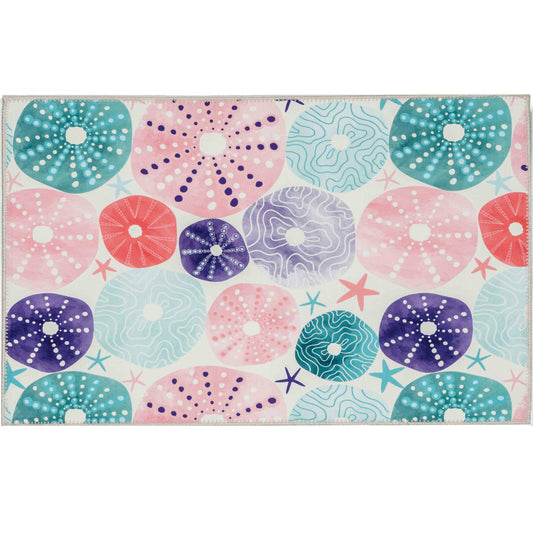 Magical Sea Urchins Olivia's Home Accent Rug Ocean Themed Washable Rug 22" x 32"