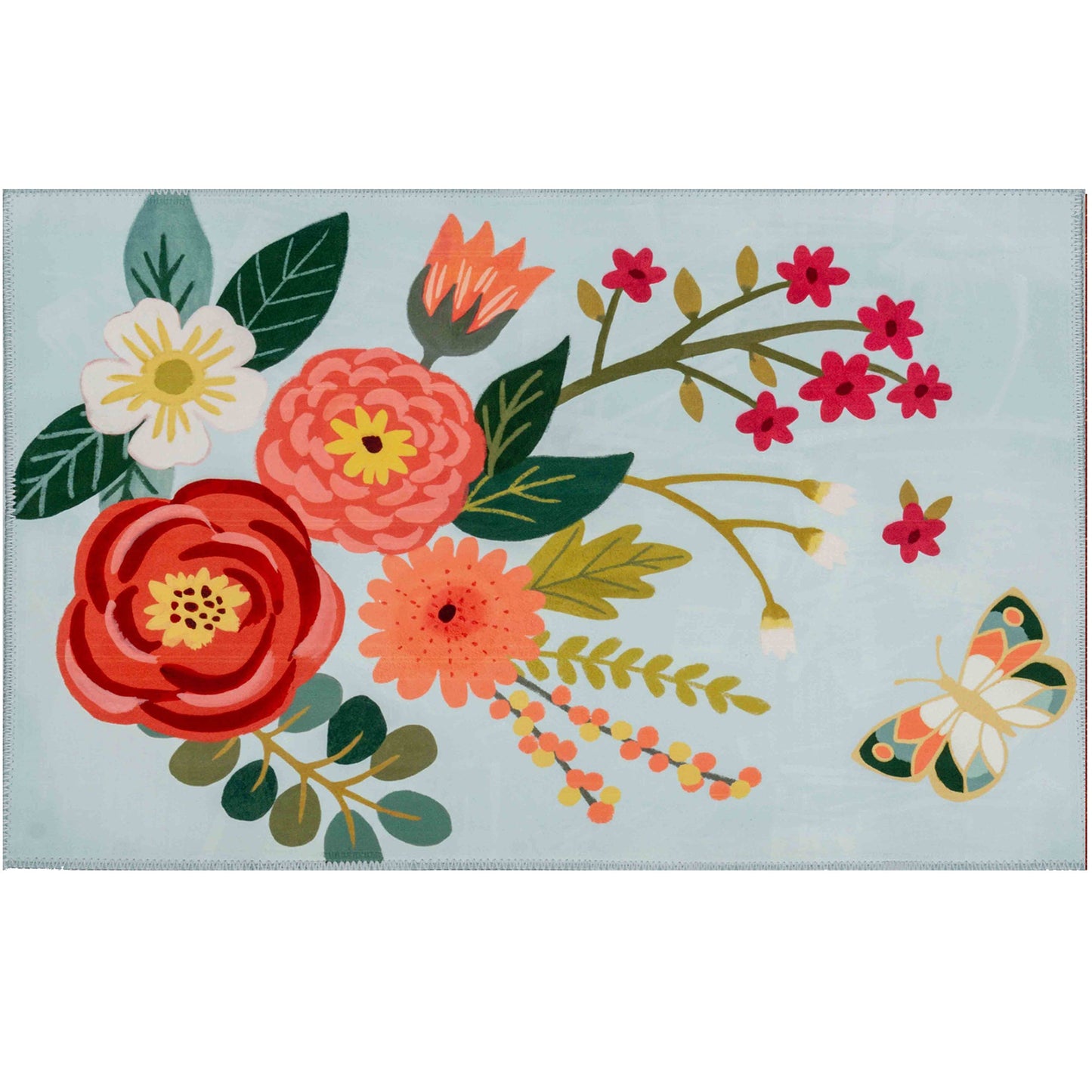 Boho Garden Olivia's Home Accent Rug with Flowers Floral Washable Rug 22" x 32"