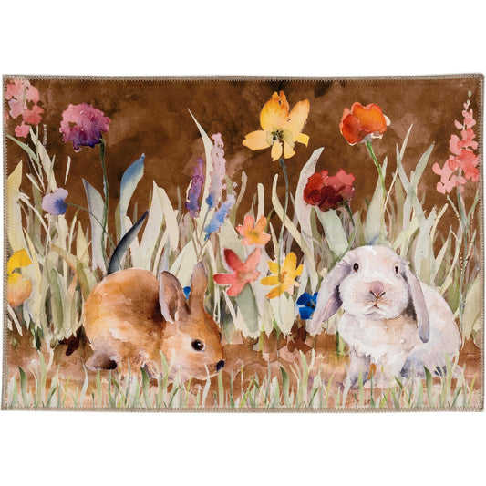 Springtime Bunnies Olivia's Home Accent Washable Rug 22" x 32"