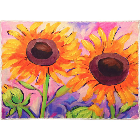 Sunflowers In The Breeze Olivia's Home Accent Washable Rug 22" x 32"