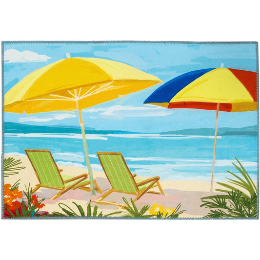 Siesta Key Beachside Olivia's Home Accent Washable Rug 22" x 32"