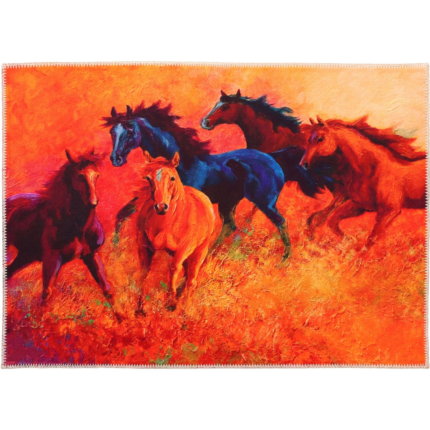 Free Ranging Mustangs Olivia's Home Accent Washable Rug 22" x 32"