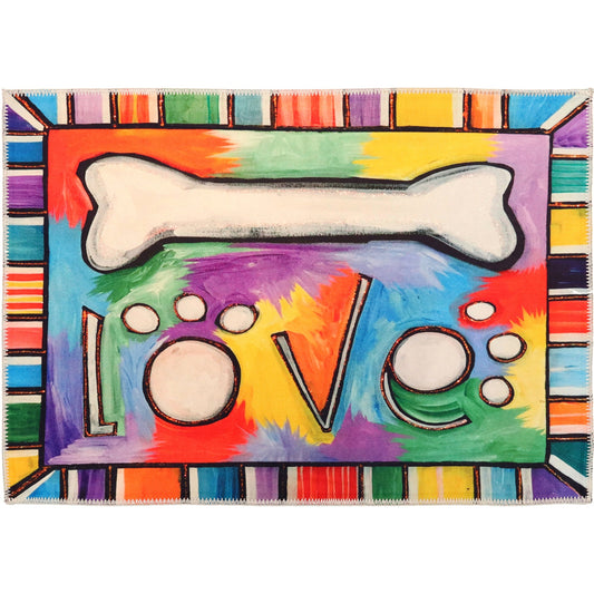 I Love Bones Olivia's Home Accent Washable Rug 22" x 32"