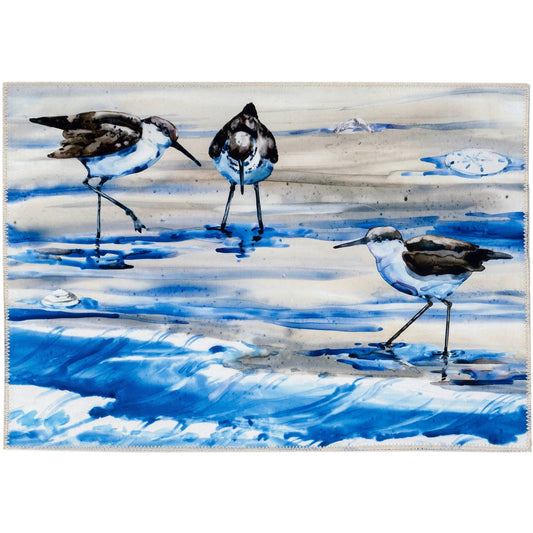 Sandpipers In The Foaming Sea Olivia's Home Accent Washable Rug 22" x 32"