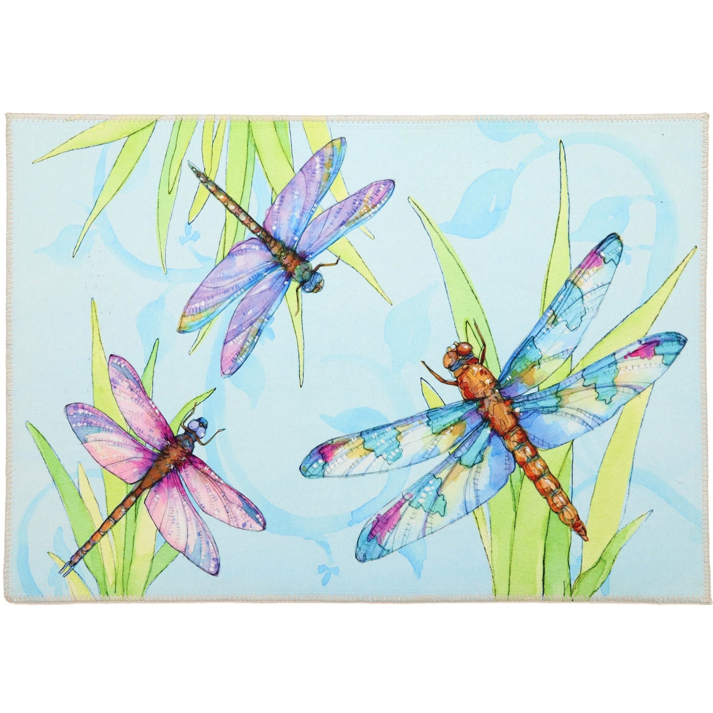 Crystal Dragonflies Olivia's Home Accent Washable Rug 22" x 32"
