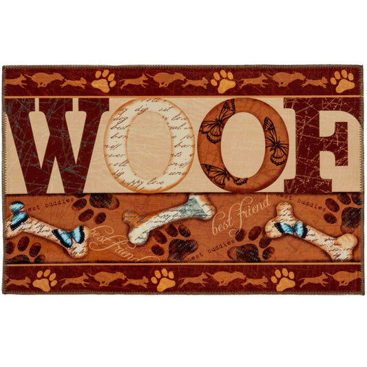 Best Friends Woof Olivia's Home Accent Rug Dog Themed Washable Rug 22" x 32"