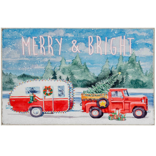Merry & Bright Olivia's Home Accent Rug Christmas Themed Washable Rug 22" x 32"
