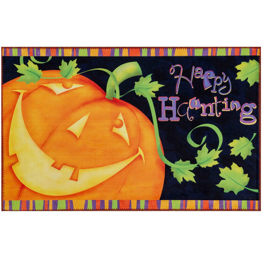 Happy Haunting Olivia's Home Accent Rug Halloween Themed Seasonal Washable Rug 22" x 32"